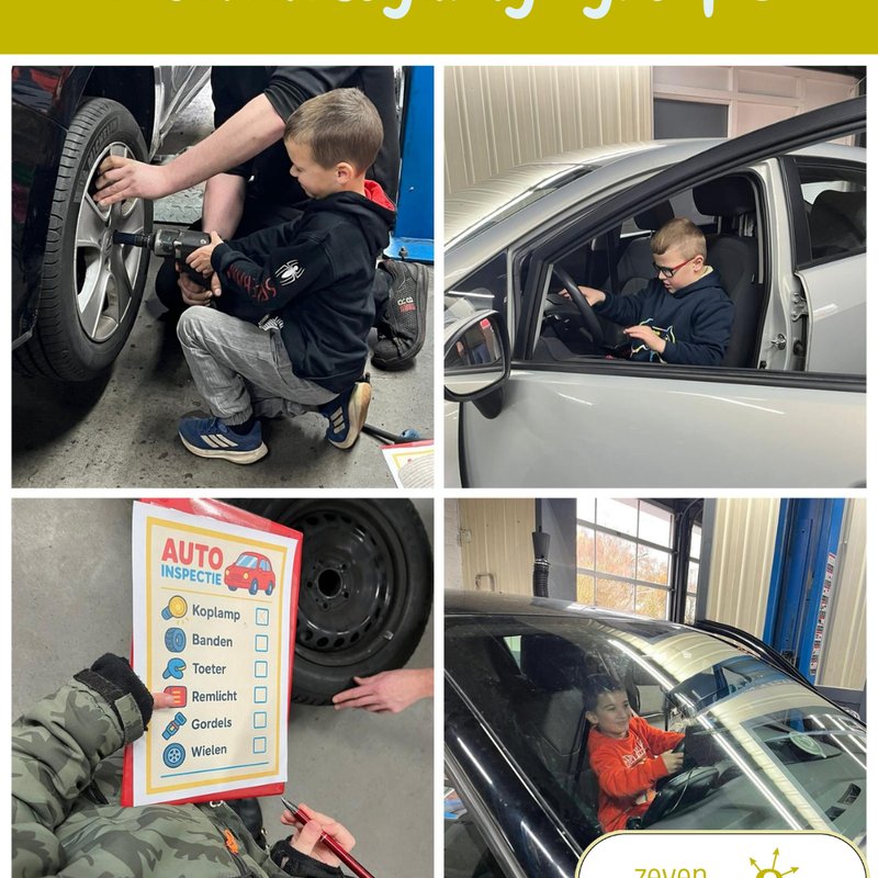Bezoek autogarage groep 3