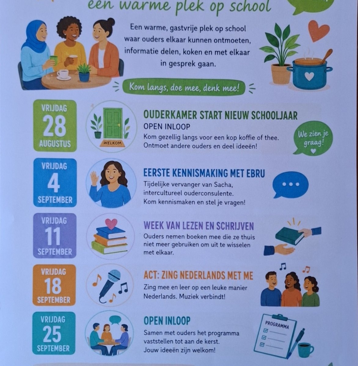 Programma Ouderkamer september