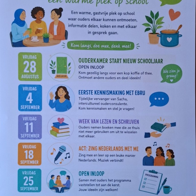 Programma Ouderkamer september